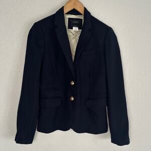 J. Crew Schoolboy Blazer Navy Blue Size 0 Preppy Academia Classic Staple Capsule
